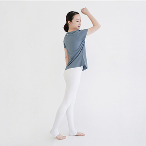 Chemises de yoga simples à manches courtes Mukasa Blue Yoga Wear pour femme - Product Image 3