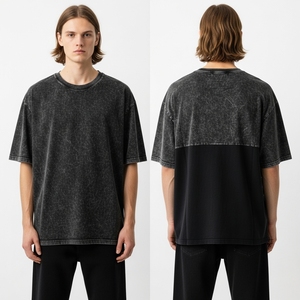 Camiseta BON KOUTURE OEM Personalizada, 100% Algodón, Gruesa, para Hombre, Estilo Oversize, Estilo Lavado Ácido, Tejido de Punto Largo - Product Image 6
