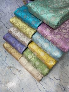 Luxurious Handwoven Banarasi Brocade <b>Fabric</b> Intricate Zari Work Rich Silk Material for Bridal Wear Ethnic Dresses Bags Designed - Product Image 5