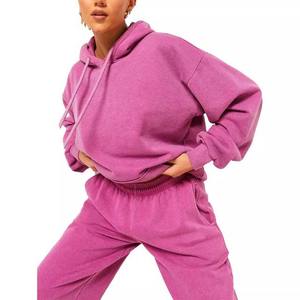 Tenue de survêtement élégante pour femmes 100% coton polaire de haute qualité pull-over décontracté grande taille survêtement femme 2022 - Product Image 3