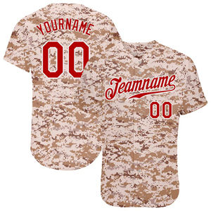 Camiseta de béisbol personalizada de camuflaje del desierto, uniforme de equipo transpirable de secado rápido, Camiseta deportiva atlética con botones y número de nombre personalizado - Product Image 2