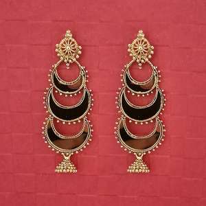 Jeweljunk Conjuntos de joyería de moda-Pendientes colgantes de espejo chapados en oro Modelo 1314751 - Product Image 1