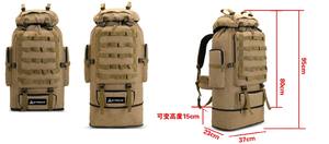 BPL18 toile 100L grande capacité Expansion sac à dos fermeture à glissière pour voyage Sports de plein air Camping exportation transfrontalière - Product Image 6