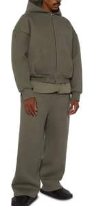 Conjunto Deportivo Informal de Forro Polar Ecológico para Hombre con Logotipo Bordado Personalizado, Chaqueta con Capucha, Pantalones de Corte Regular, Joggers Lisos - Product Image 3