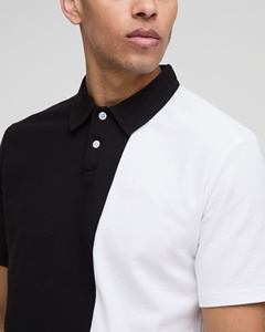 Alta calidad 100% algodón hombres para Polos logotipo bordado personalizado ropa informal bloque de color 2 botones camisetas patrón impreso - Product Image 6