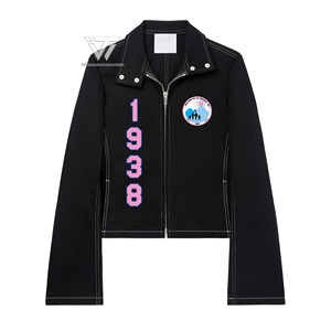 Custom Greek Jack y Jill of America Sorority Ropa Bordado Biker Style Zipped Jeans Chaqueta de mezclilla Parafernalia griega - Product Image 1