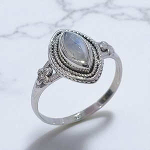 Anillo de Piedra Preciosa Natural Tallada en Marquesa Hecho a Mano en Plata de Ley 925 Original, Joyería Elegante de Estilo Bohemio para Uso Diario - Product Image 3