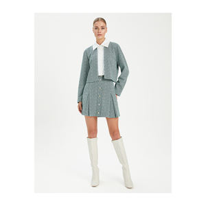 Mini-jupe à motifs pour femmes avec détail plissé, mélange de viscose, décontractée, quotidienne, très colorée - Product Image 5