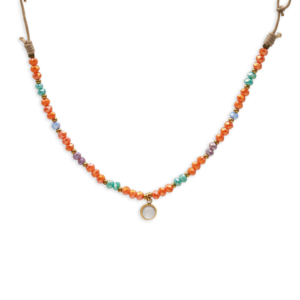 CUCOCUCA Collana girocollo fatta a mano 197260290 con perline di cristallo e madreperla, opzioni multicolore, misura regolabile, adatta per l'uso quotidiano, spedizione UE in 48 ore - Product Image 1