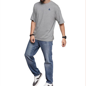 เสื้อยืดผู้ชายผ้าคอตตอนใยไม้ไผ่ขนาดใหญ่ทรงโอเวอร์ไซส์สไตล์วินเทจขนาดใหญ่พลัสไซส์ระบายอากาศว่างเปล่า - Product Image 5