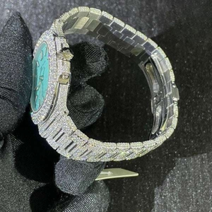 Hip Hop Mens Relojes de lujo Diseño Iced Out Full Diamond Hiphop Rapper Bling Gold Dial Bust Down Reloj de pulsera - Product Image 3