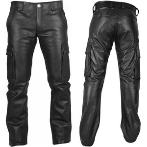 Chaqueta de moto de cuero genuino para hombre a prueba de viento de alta durabilidad con pantalones Cargo Ropa de carreras para jinetes - Product Image 4