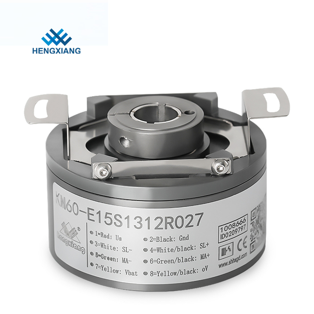 Hengxiang KM60 max 16+24Bits multiturn absolute encoder ssi IP65 15mm hollow shaft rotary optical encoder