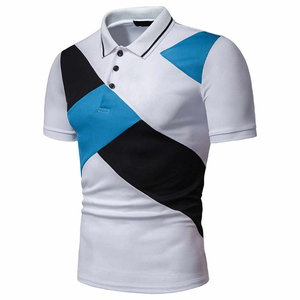 เสื้อกอล์ฟผ้าฝ้าย100% ระบายอากาศสำหรับผู้ชายเสื้อแขนสั้นพิมพ์ลายปักลายป้องกันการเกิดขน - Product Image 6