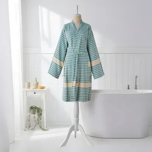 Peignoir unisexe 100% coton, best-seller, séchage rapide, vêtements de nuit d'été, tissu respirant, léger, toute l'année, fabrication ODM en Turquie - Product Image 5