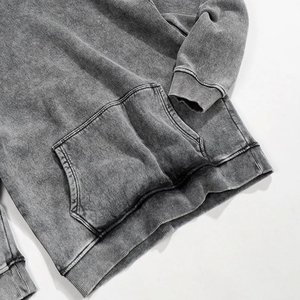 Sweat-shirts pour hommes à la mode 2025, lavés à l'acide, brodés, à séchage rapide, respirants, légers, avec logo personnalisé, streetwear - Product Image 6