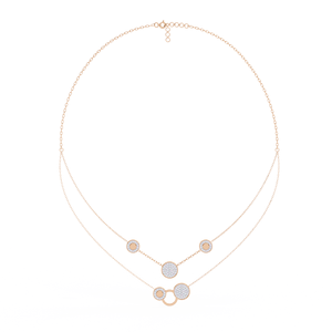 HPHT CVD เครื่องประดับสร้อยคอสีทองประดับเพชรทรงกลมแวววาวประดับในห้องทดลอง - Product Image 1