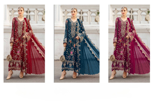 Ensemble Salwar pakistanais en soie organza brodée de style ethnique pour la collection pakistanaise - Product Image 4