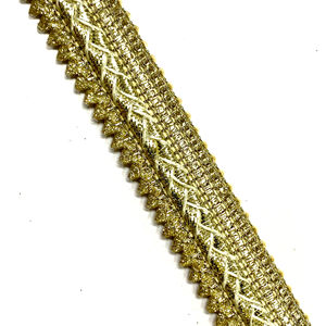 Cordones metálicos trenzados con lentejuelas de Color dorado claro, Gimp de ajuste de encaje para calzado de mujer, ofertas al por mayor - Product Image 1