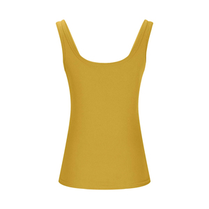 Débardeur côtelé pour femme, design personnalisé, couleur unie, été, yoga, gym, fitness, coupe ajustée, tricot côtelé, logo frontal, séchage rapide, respirant - Product Image 3