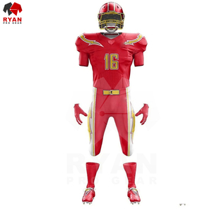 Conjuntos de uniformes de fútbol americano personalizados de alta calidad, impresión sublimada de manga corta, secado rápido, transpirable, alta calidad - Product Image 3