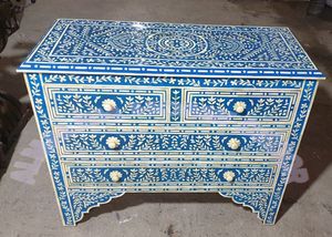 INCRÉATION D'OS MEUBLES PERSONNALISÉS Design moderne Armoire en os véritable avec 7 tiroirs pour chambre cabine d'incrustation d'os RÉALITÉ FAIT À LA MAIN - Product Image 4