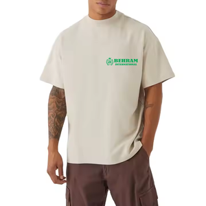 New Style 230grams Heavy <b>Weight</b> 100% Cotton Oversized Acid Wash Printed <b>Blank</b> Washed T Shirts Behram International Men - Product Image 5