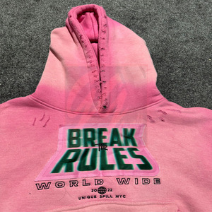 GGsport Hombres 450 GSM Acid Wash Sudadera con capucha de gran tamaño Vintage Boxy Fit con Patchwork & Logo desgastado Acid Wash Sudadera con capucha de gran tamaño - Product Image 5