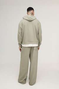 ชุดวอร์มกางเกงมีฮู้ดสำหรับผู้ชายชุดวิ่งกางเกงผ้าฝ้าย100% โอเวอร์ไซส์ชุดวอร์มกางเกงคาร์โก้ชุดวอร์มมีซิปมีฮู้ด - Product Image 2