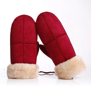 Women's Winter Classic Style <b>Polyester</b>/Cotton Anti-Pilling Wrist-Length Gloves <b>Lanyard</b> Wrap Fleece Lining Label Decorate Mitten - Product Image 5