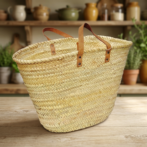 Natural <b>Baskets</b> Handmade Straw <b>Basket</b> Two Handles Minimalist Design Open Top Storage Bucket Home Decoration Art Collectible - Product Image 3