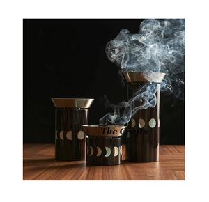 Stainless Steel & Wood Mabkhara <b>Oud</b> <b>Burner</b> with Resin Stand Traditional Design Different Sizes for Wedding & Hotel Fragrance Use - Product Image 1