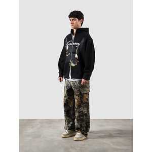 เสื้อฮู้ดซิป Flying Predator แบบสั่งทำพิเศษ ผ้าเฟรนช์เทอร์รี่สำหรับฤดูหนาว สตรีทแวร์ ปักลาย 3 มิติ ไซส์ XXS ถึง 6XL พิมพ์ลายสกรีนสีพื้น - Product Image 5