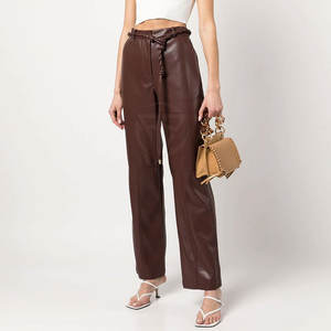 Pantalon en cuir décontracté pour femme, taille mi-haute, hiver - Coupe confortable, écologique et respirant, design intemporel - Product Image 2