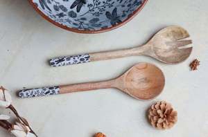 Charmant bol en bois imprimé peint à la main bol de service décoratif pour table à manger affichage de cuisine et but de cadeau - Product Image 6