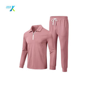 Survêtement 2 pièces pour hommes, haut à manches longues et pantalon de jogging, tenue décontractée - Product Image 1