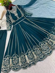 Último diseñador Faux Georgette bordado secuencia trabajo Anarkali Vestido por FabZone - Product Image 2
