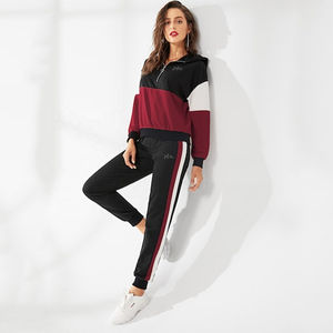 OEM Winter Women's Tracksuit Pullover <b>Hoodie</b> Sweat Pant 100% Cotton Heavyweight Fleece 2-Piece Set Plus Size - Product Image 1