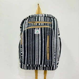 Unisex Eco-Friendly Sustainable Designer <b>Backpack</b> Handcrafted <b>Hemp</b> Cotton Handloom Stylish Evening Bags for Men and Women - Product Image 1