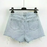 Short d'été taille basse pour femmes de grande taille Short décontracté à trous déchirés Mini Jeans Pantalon en denim Shorts