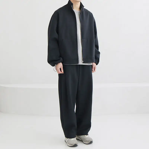 Custom High Quality 100% Polyester Stripe Loose Zip Sweatsuit Embroidery Sport Jogger Sets Men <b>Velvet</b> <b>Tracksuit</b> Velour - Product Image 2