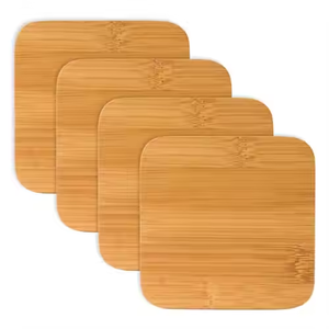 Posavasos de madera de acacia de fábrica personalizada, posavasos de piedra, haya para posavasos de café, té, artesanías de media luna - Product Image 3