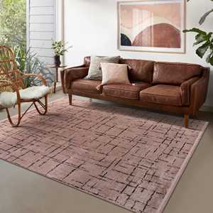 Tapis d'intérieur en chenille douce Netline Home NT201, lavable en machine, marron-NT201-Marron - Product Image 1