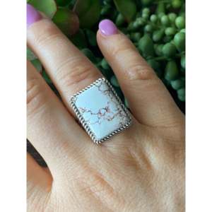 Reda Galvan handgefertigter Ring aus Sterlingsilber mit natürlichem Wildpferdestein, Größe 8,75 - Product Image 2