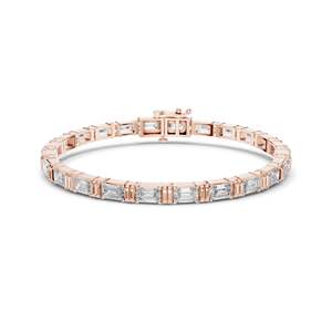 Bracelet tennis en diamant de laboratoire 8,96 CT, taille émeraude VVS-VS EF, or 18 carats, 14 carats, 10 carats et argent 925, or rose, or jaune, or blanc - Product Image 2