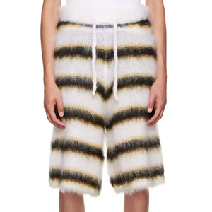 Shorts en mohair personnalisés pour hommes, tricotés, style streetwear, faible MOQ, fournisseur de marque privée - Product Image 6