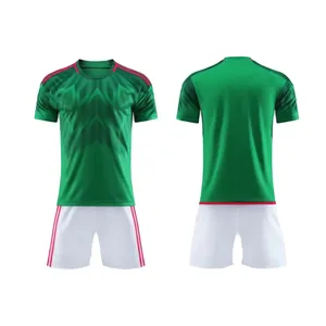 黄金合身装备定制空白国家队足球服100% 聚酯快干2022墨西哥男女足球服