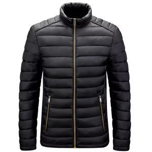 Chaquetas aislantes personalizadas de alta calidad, chaqueta acolchada con cremallera plegable cálida a prueba de viento, chaqueta de senderismo acolchada ligera para hombre - Product Image 3