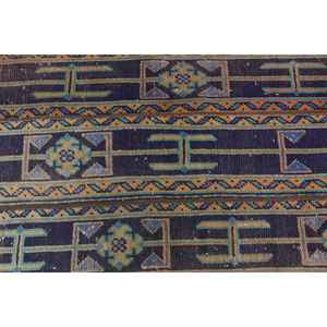 Alfombra Turca Vintage, Alfombra Pequeña de 2.3x3.5 pies, Alfombra Azul Abstracta - Product Image 5