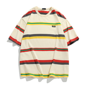 เสื้อยืดสำหรับผู้ชายเสื้อรักบี้คอปก100% ผ้าฝ้ายขนาดใหญ่เสื้อลายทาง - Product Image 2